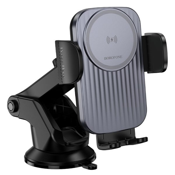 Стойка за кола с  безжично зареждане Borofone 15W черен - Image 4