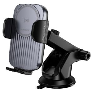 Стойка за кола с  безжично зареждане Borofone 15W черен